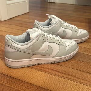 Grey and White Nike Dunk Low size women’s 9 
Never been worn before